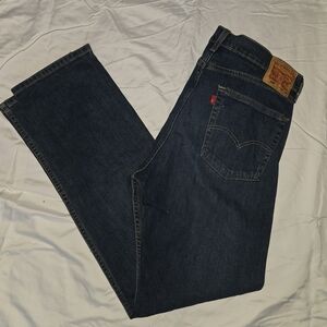 Levi’s 505 Regular Fit Straight Leg Jeans Mens 36x34 Dark Wash Denim